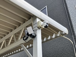 茨城県つくば市 防犯カメラ・センサーライト工事1